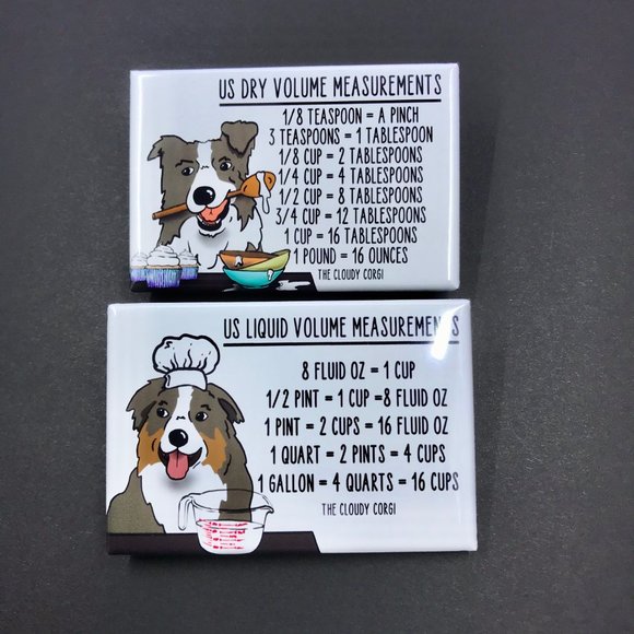 Border Collie Dog Kitchen Measuring Chart Magnets - Picture 2 of 8